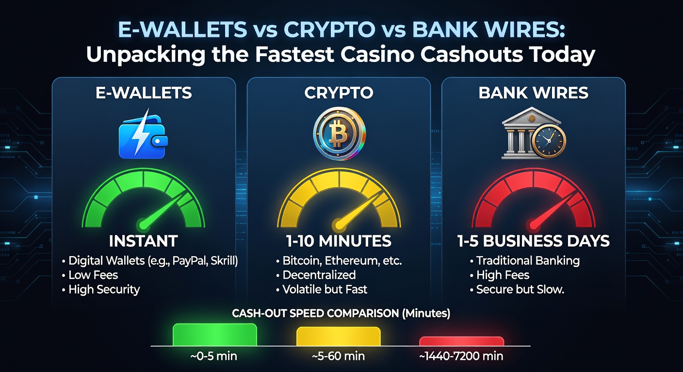 Graph illustrating average casino withdrawal times by method, highlighting crypto's lead in speed