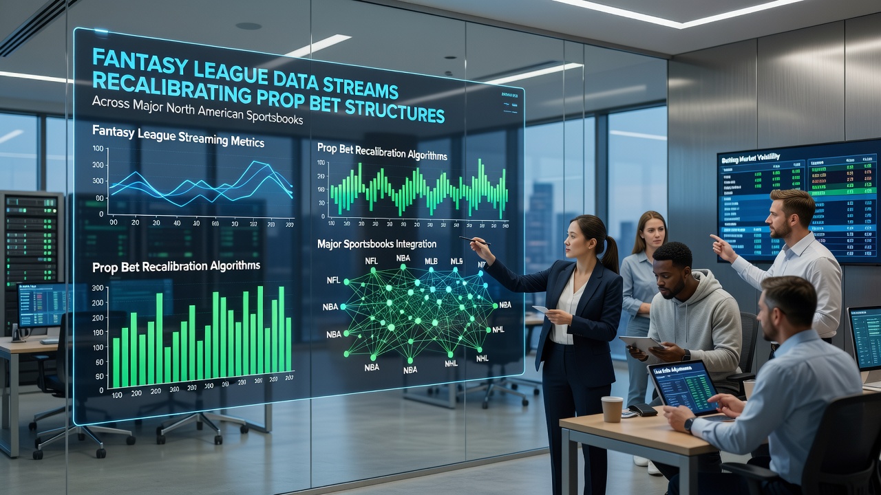 Fantasy league data streams feeding into sportsbook prop bet adjustments