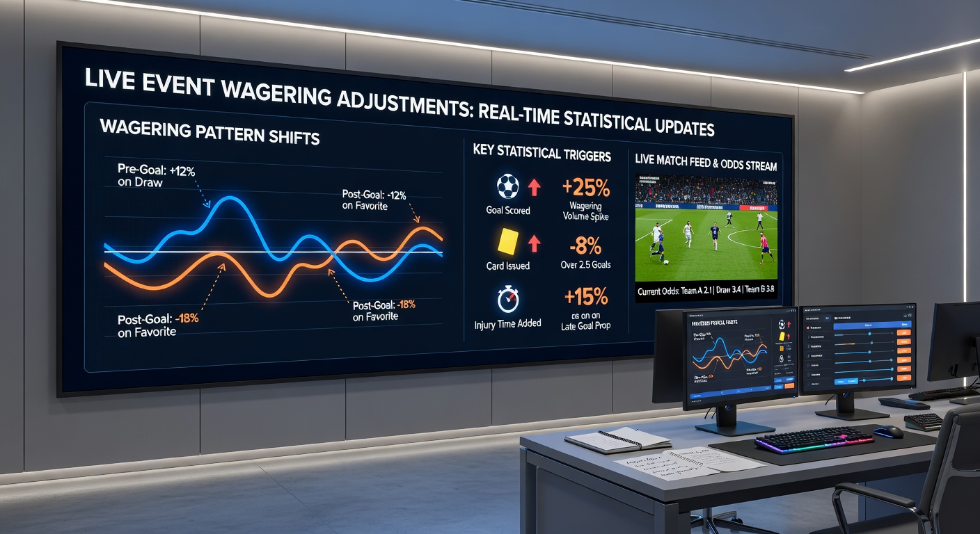Dashboard view of live soccer statistics updating odds on a betting exchange platform